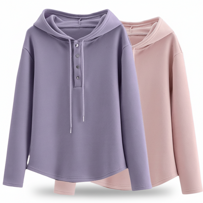 오스틱니 날씬해 여성 후드 베이직 후드티 티셔츠 가을 겨울 빅사이즈 1+1 루즈핏 이너 무지 솔리드 보온 기본티 핑크 큰옷 여성의류 데일리 여자 긴팔 맨투맨