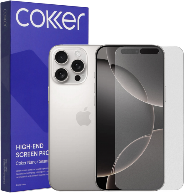 코커 아이폰 종이질감 지문방지 저반사 매트 항균 신소재 강화필름, 2개