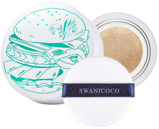 스와니코코 프리 컨트롤 버거쿠션 파운데이션 본품 15g + 리필 15g + 퍼프 세트, 21호 옐로우베이스, 1개