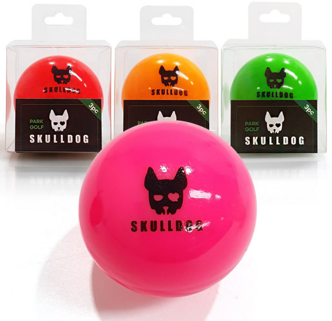 스컬독 파크골프공 3피스 가시성 높은 파크골프볼 고반발 파크공, 핑크, 1개