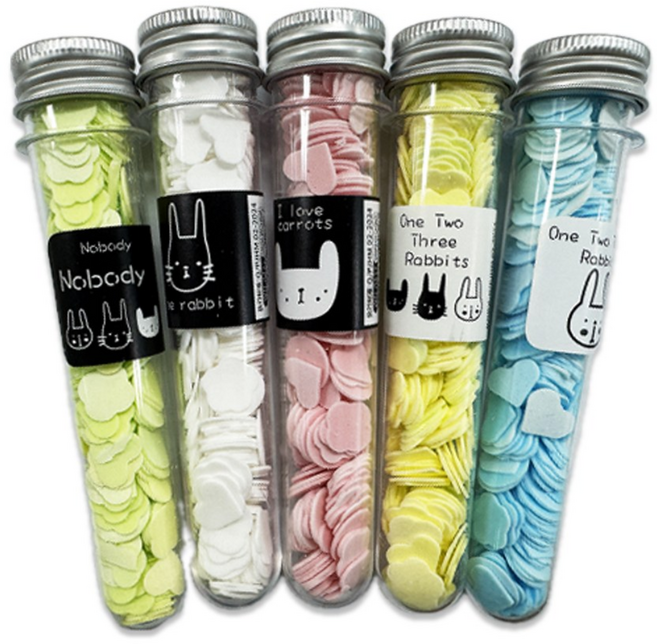 수수보따리 휴대용 튜브비누 일회용비누 미니비누 캠핑비누 여행비누 파스텔 향기비누 손세정 핸드워시, 5개, 25g