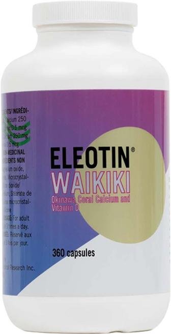 엘레오틴 와이키키 독성 없는 비타민D3 청정 해양산호칼슘 결석 걱정 없는 완벽 흡수 초고가 오키나와 천연원료, 360캡슐, 360정, 1개