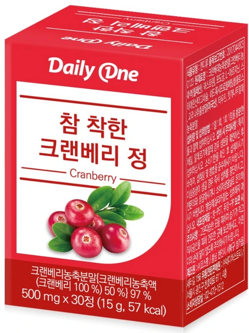 데일리원 참 착한 크랜베리 정, 30정, 1개 - 쿠팡