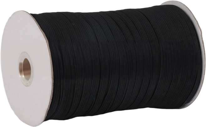 마루아토 납작 수선부자재 기저귀고무줄 12mm 90m, 1개, 블랙