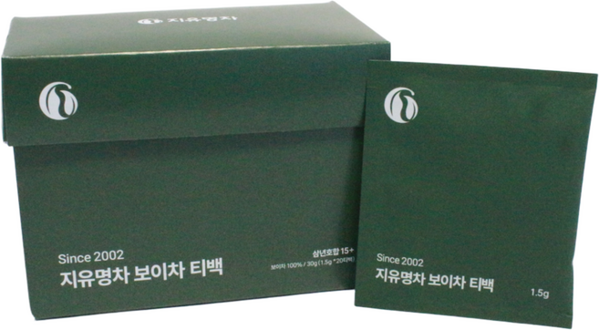 지유명차 삼년호합 보이차 티백(숙차), 1.5g, 1박스, 20개입