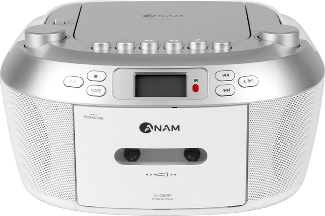아남 CD포터블카세트/A330BT/블루투스/CDP/카세트테이프/라디오/CD플레이어/USB재생/깔끔한디자인/어학/학습용/학원/강의/업소/매장/캠핑/