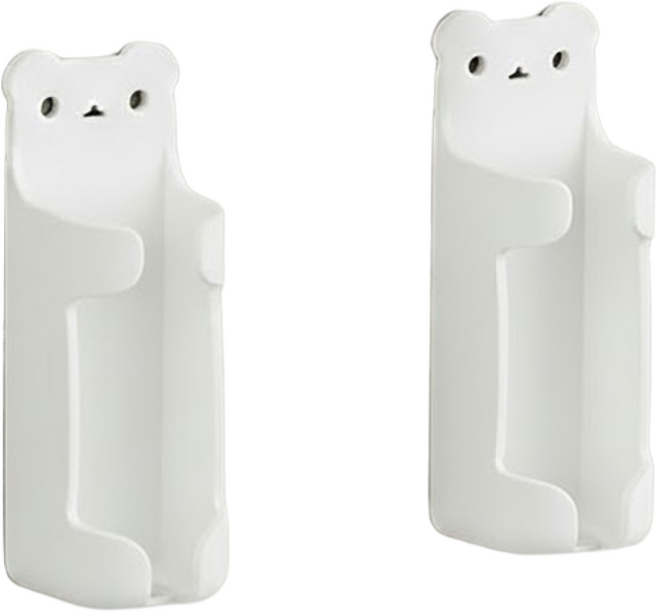 홈앤하비 곰돌이 칫솔거치대 전동 일반 칫솔 꽂이, 1개, 곰모양화이트