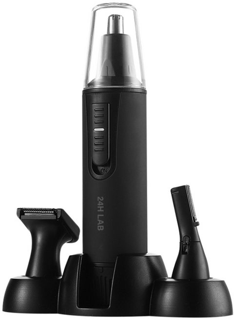 24H LAB 전동 코털 콧털 귀털 눈썹 잔털 제거기 정리기 멀티 트리머 깍기, 24HL-NEHTRM, 블랙