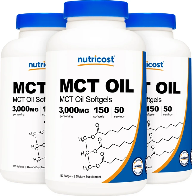 뉴트리코스트 MCT 오일 3000mg 150소프트젤 3병, 3개, 150정 - 쿠팡