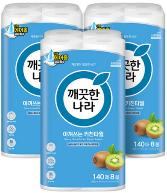 깨끗한나라 아껴쓰는 키친타올, 140매, 24개