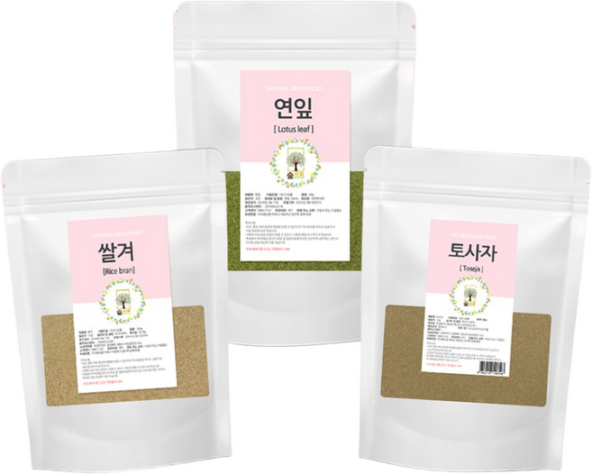 돌고래팩 세트 쌀겨가루100g 연잎가루100g 토사자가루100g 천연팩 숲으로허브, 1개, 1개입