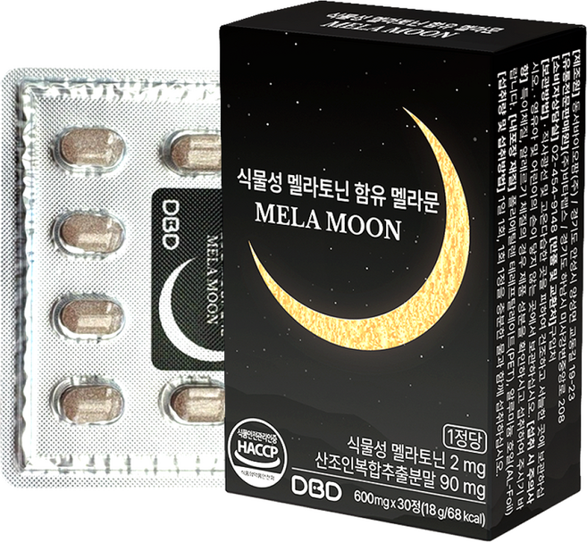 멜라문 식물성 멜라토닌 수면영양제 식약처 HACCP 인증 600 30정, 1박스, 30회분