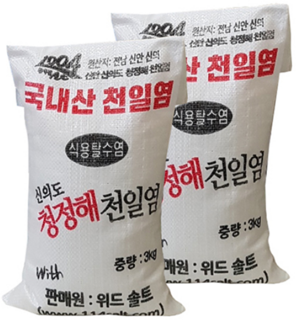 22년산 신안 간수뺀 천일염 굵은소금 3kg, 1개