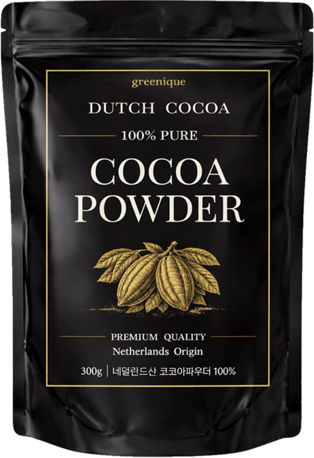 네덜란드 무가당 100% 더치 코코아 파우더 카카오버터 20-22%, 1개, 1개입, 300g