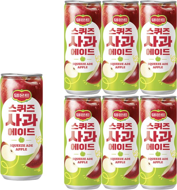 델몬트 스퀴즈 사과에이드 240ml X 6개 과즙음료 과채음료 델몬트주스 착즙 비타민 사과 음료수