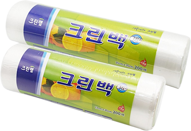 크린랩 크린팩 롤백 200매 4SET(17cm x 25cm(2개)+25cm x 35cm(2개)), 혼합, 1세트, 4개