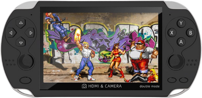 HOMIE 게임기 4.2인치 IPS 고화질 화면 휴대용게임기 듀얼 조이스틱 지원 레트로게임기 수천 가지의 놀 한글 인터페이스, 검은색