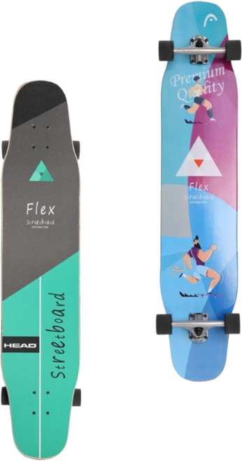 HEAD 롱보드 46인치 입문용 초보 스케이트보드 초급 중급 고급, 플렉스그린, 1개