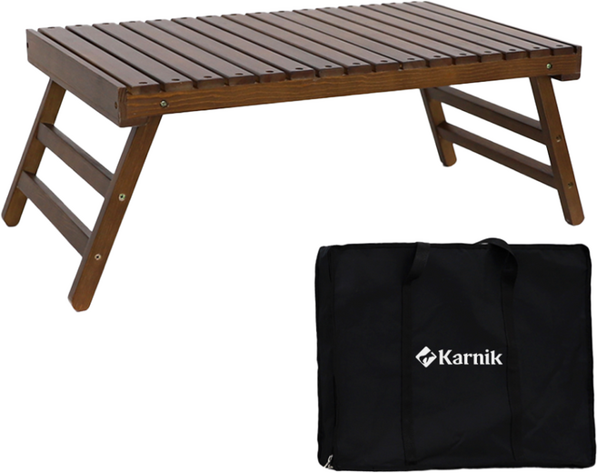 카르닉 접이식 캠핑 쿨러테이블 우드 캠핑 보조테이블, 파인월넛(PI-FCT1)