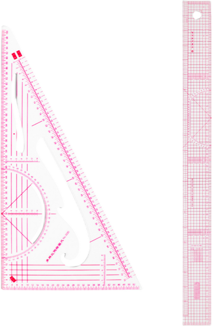 제고비 제단용 그레이딩자 패턴 제도 곡선자 삼각자 세트, 1개, 입문(2종)세트