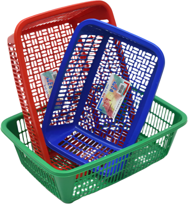 거든 대형 사각소쿠리 큰 소쿠리 광주리, 빨강, 4개