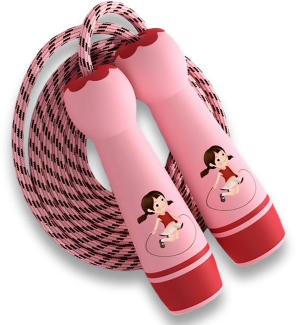 NEWNO 파스텔캐릭터 줄넘기, 레드핑크, 1개