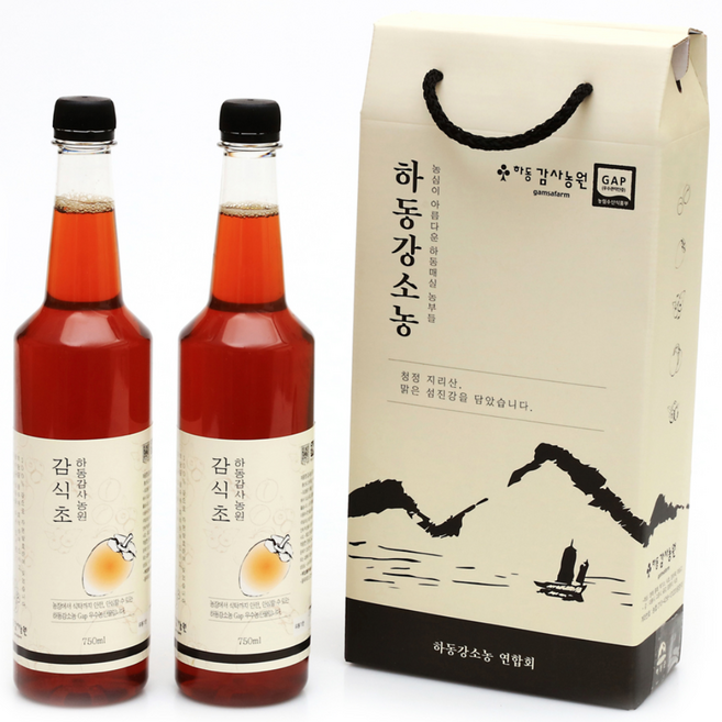 하동감사농원 3년 자연숙성 발효 감식초, 750ml, 2개