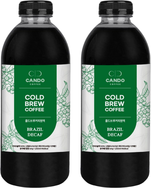 캔두커피 콜드브루 디카페인브라질 1L 더치커피원액, 3개, 3개입