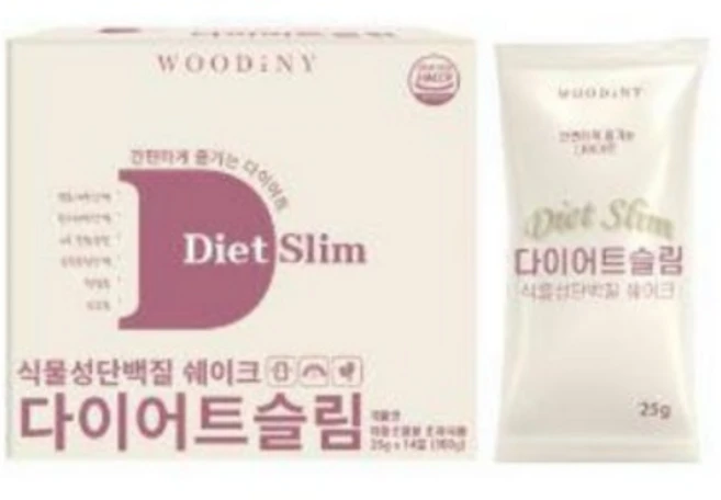 우디니 다이어트 슬림 식물성 단백질 쉐이크 25gx14포, 14개, 25g - 쿠팡