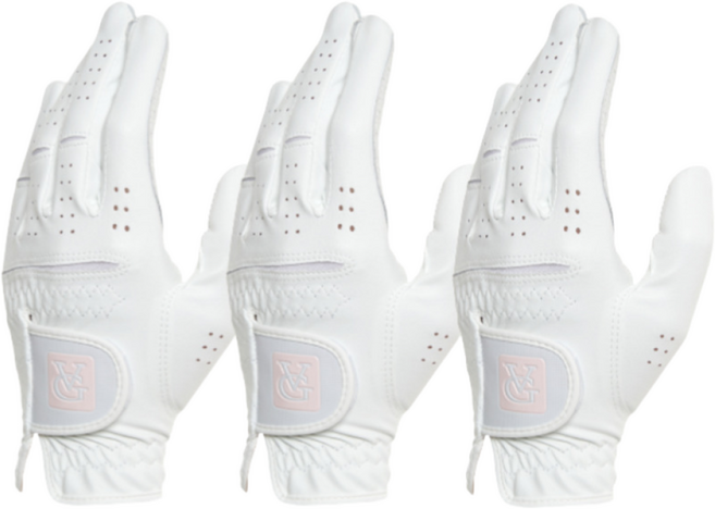 골프장갑 반양피 여성용 왼손 3장세트 필드용 연습용 스크린골프 발그린, 18호, 1개