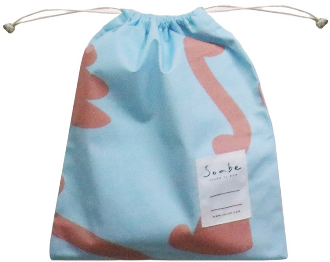 소아베 펀앤아트 코튼 방수 조리개 파우치 복주머니 스트링 파우치, 1개, 펀 오렌지블루