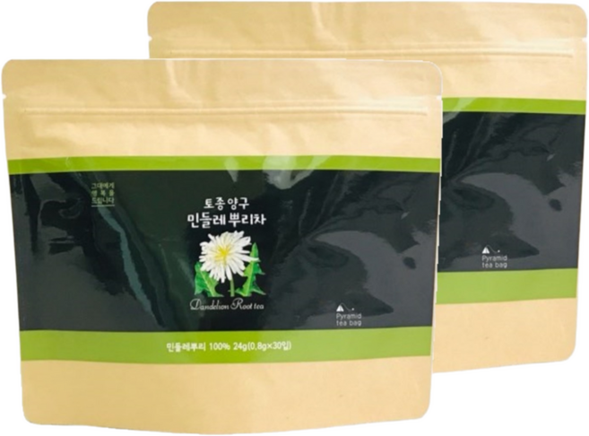 [양구민들레] 무농약 직영재배 하얀 민들레뿌리차 100% 생분해 30티백, 800mg, 24g, 2개, 30개입