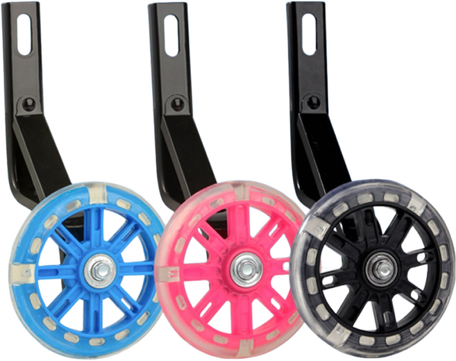 자전거 보조 바퀴 LED 무소음 유아 아동 어린이 고무 휠 12인치~20인치 1세트, 2.보조바퀴-레드, 18인치