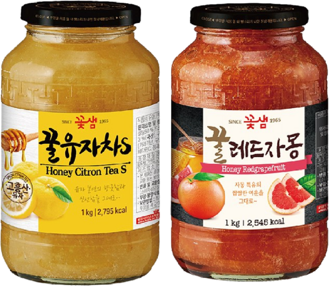 꽃샘 꿀유자차S 1kg *꿀레드자몽 1kg, 1개입, 1개