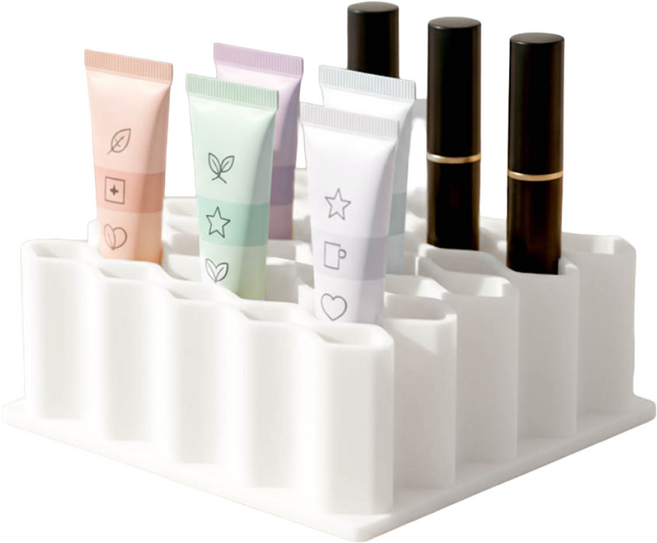 깔끔더하기 메이크업 브러쉬 홀더 연고정리 보관함, 2개, 화이트