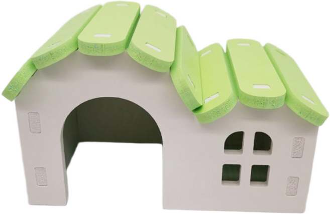 렙타일랜드 파충류 크레스티드게코 원목 습식 은신처 사육장 DIY 조립, 1개, 그린