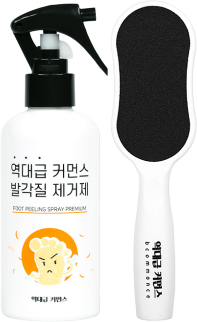 역대급커먼스 발각질 제거제+각질 제거기 풋파일 세트 (올리브영 입점 제품! 발바닥 뒷꿈치 각질 제거! 연화제 성분 함유), 1개, 200ml