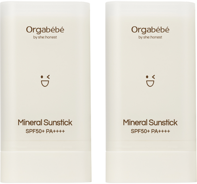 오가베베 무기자차 아기선스틱 SPF50+PA++++ 눈시림없는 유아 선크림, 2개, 20g