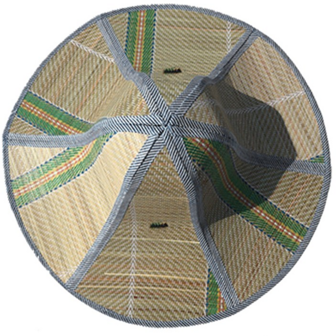 왕골 접이식 베트남 모자 대형 46cm