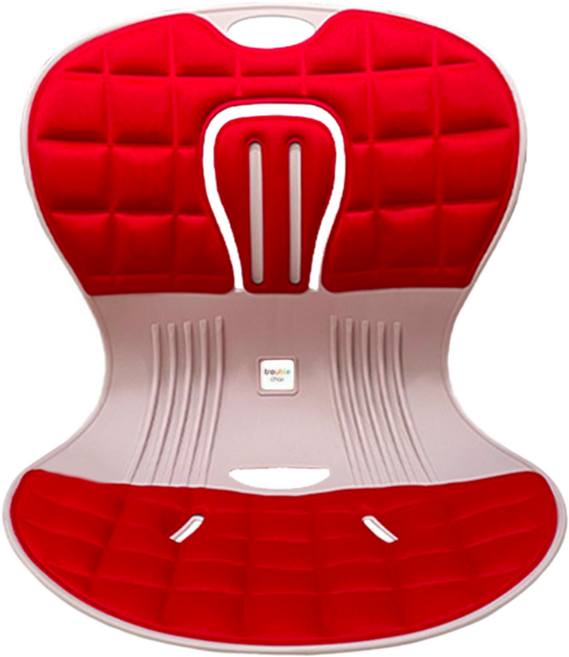 트러블체어 레드 바른자세 척추 허리 등받이 좌식의자 자세교정 서포트체어 행사, 1개