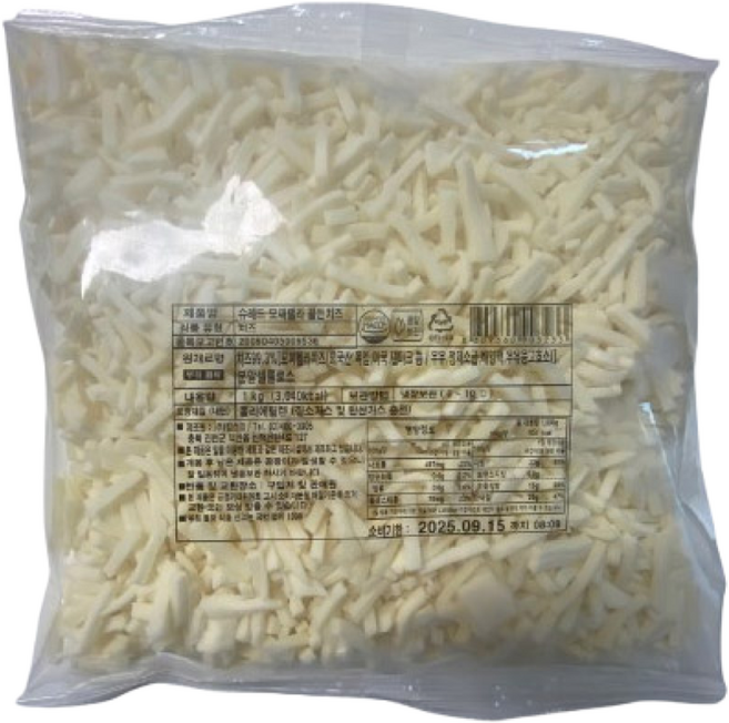 킹스코 슈레드 모짜렐라 골든치즈 1kg 냉동, 1개