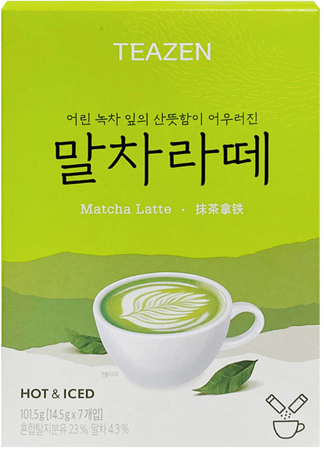 티젠 말차라떼 분말스틱, 14.5g, 7개입, 1개