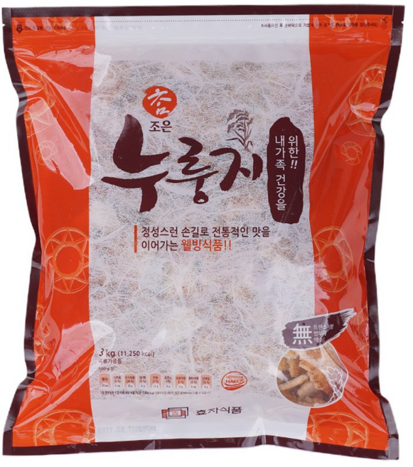 구수한 전통 가마솥 쌀 누룽지 3kg, 2개