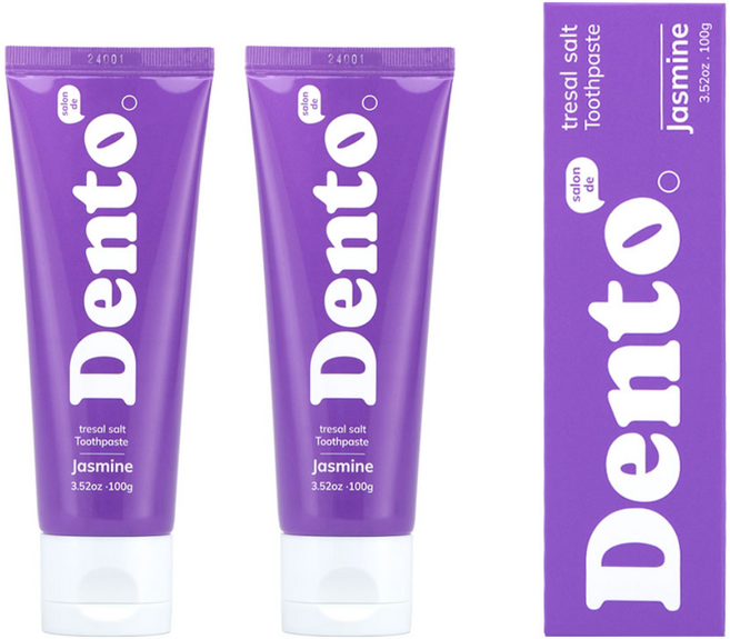 살롱드덴토 무불소 마일드퍼플 자스민민트 구취제거 소금치약, 2개, 100g