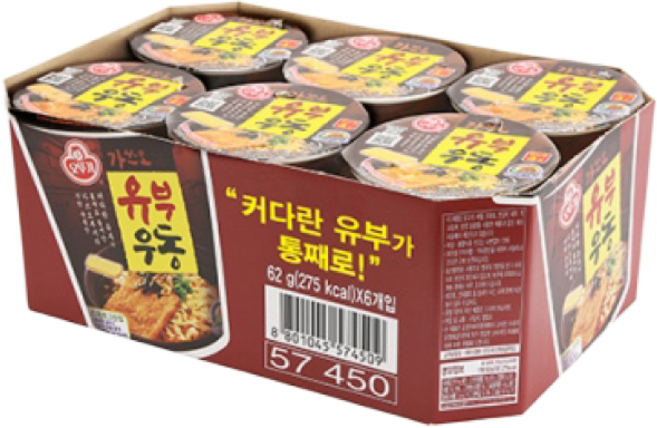 오뚜기 유부우동 62g 6입, 6개