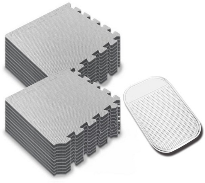 딩동펫 반려동물 퍼즐매트 + 논슬립패드, 라이트그레이 + 랜덤 발송, 20개