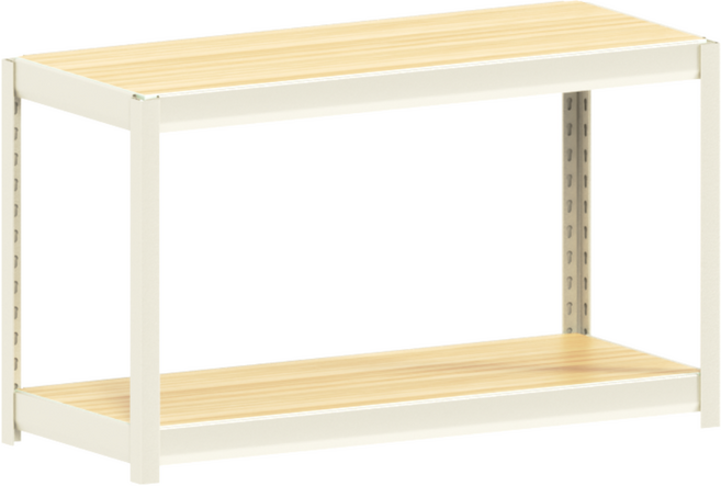 몬스터랙 플러스 1000x400x600 2단 선반 철제선반 조립식 앵글 베란다선반 스탠드선반, 아이보리(몬스터랙플러스)