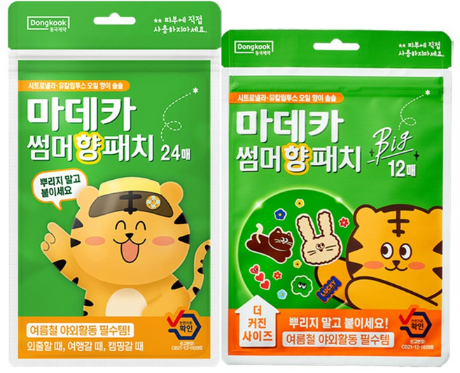 동국제약 마데카 썸머 향 패치 24매+ 향 패치 빅 12매 여름 야외활동 필수템 의약외품 하이드로겔 천연아로마오일 썸머패치 보호막패치 왕패치, 3세트