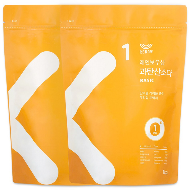 레인보우샵 과탄산소다 베이직, 1kg, 2개