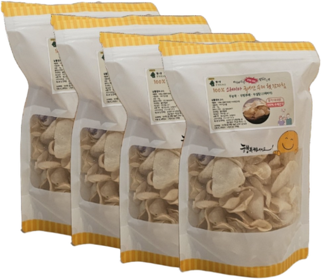 감자칩 100% 국내산 수제 스테비아 평창 햇 감자칩 스낵 과자 포테이토칩 대용량, 4개, 70g